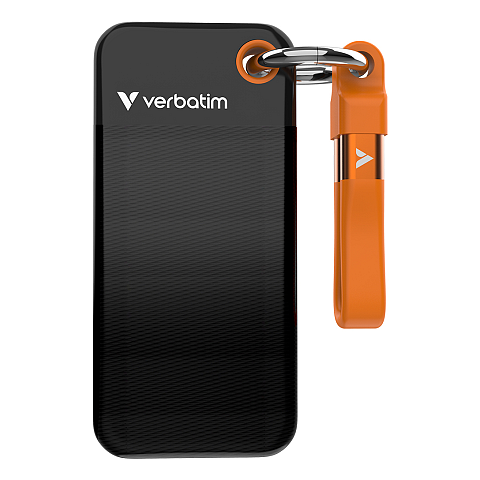 Verbatim Pocket SSD 2 TB USB Typ-C 3.2 Gen 2 (3.1 Gen 2) Schwarz, Orange