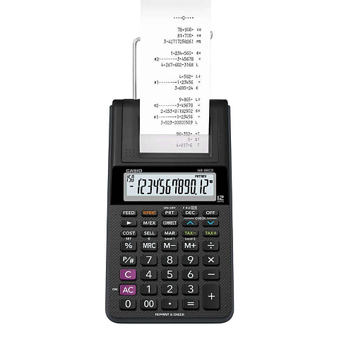 Casio HR-8RCE-BK Taschenrechner Desktop Druckrechner Schwarz