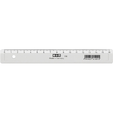 M+R 1116 Schreibtisch-Lineal 160 mm Polystyrol (PS) Transparent 1 Stück(e)
