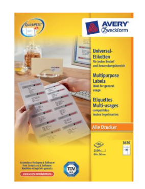 Avery 3670 Druckeretikett Weiß