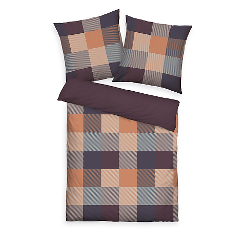 HERDING TOM TAILOR Winterbettwäsche - Bold Mosaic Plum & Warm Coral - 80-x-80-cm-155-x-220-cm