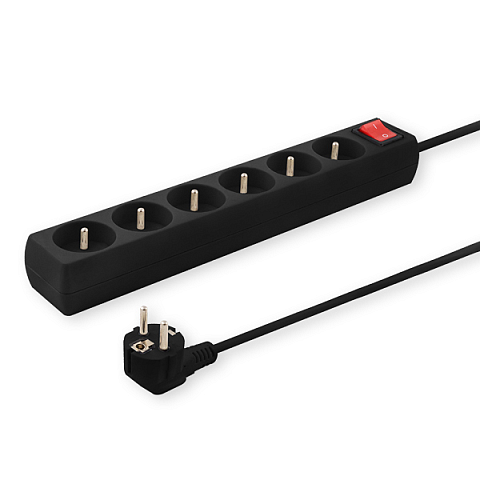 Savio LZ-01 Listwa zasilajca, 5 gniazd, 1,5m 5 AC-Ausgänge Typ C 2500 W Schwarz