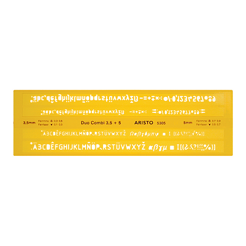 Aristo AR5305 Transparent, Gelb Kunststoff Buchstaben-/Zahlen-/Zeichenschablone