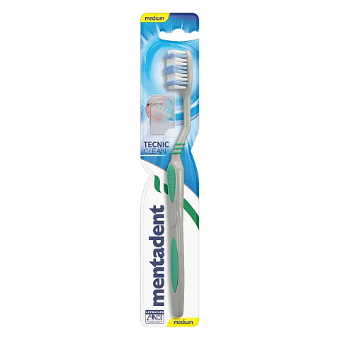Mentadent Tecnic Clean Zahnbürste Blau, Grün, Grau, Weiß Erwachsener
