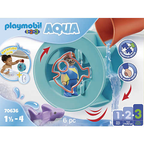 Playmobil 1.2.3 Wasserwirbelrad mit Babyhai