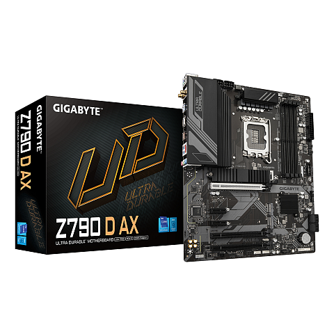 GIGABYTE Z790 D AX Motherboard - Unterstützt Intel Core 14. Generation CPUs, 12+1+1 Phasen Digital VRM, bis zu 7600MHz DDR5 (OC), 3xPCIe 4.0 M.2, Wi-Fi 6E, 2.5GbE LAN, USB 3.2 Gen 2