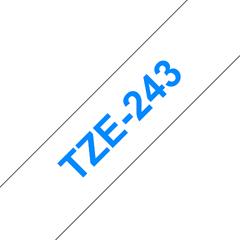 Brother TZE-243 Etiketten erstellendes Band Blau auf weiss