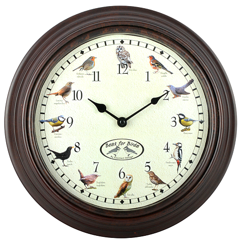 Esschert Design Uhr mit Vogelrufen