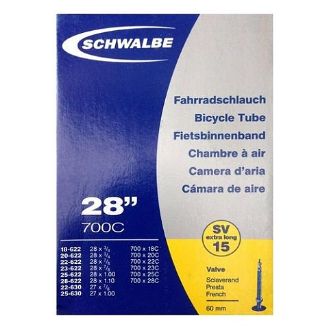 Schwalbe 10427363V Fahrradschlauch Presta-Ventil 28" 22,22 - 25,4 mm