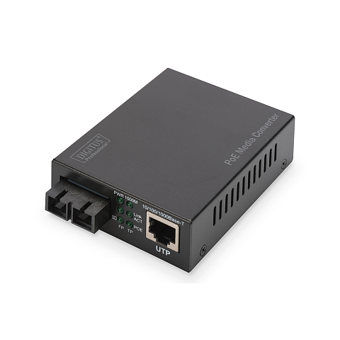 Digitus Gigabit PoE Medienkonverter, RJ45 / SC, MM, PSE