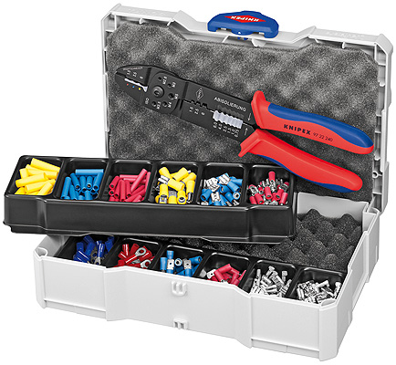 Knipex 97 90 25 Kabel-Crimper Crimpwerkzeug Schwarz, Blau, Rot