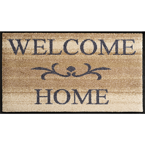 wash+dry Welcome Home Beige Dekorative Fußmatte Drinnen Rechteckig