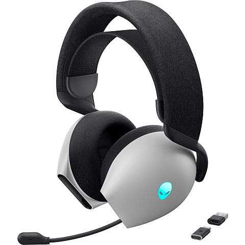 Alienware AW725H Kopfhörer Verkabelt & Kabellos Kopfband Gaming USB Typ-C Bluetooth Schwarz, Weiß