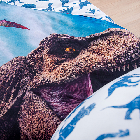 HERDING Jurassic World Bettwäsche-Set ‘Dino Adventure’ – 135×200 cm, Renforcé