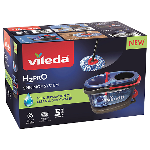 Vileda 4023103254237 Mopp Mikrofaser 6000 ml Nass Schwarz, Blau, Rot