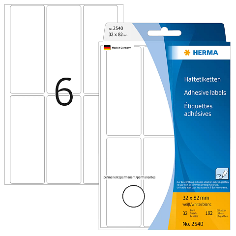 HERMA Vielzwecketiketten 32x82 mm weiß Papier matt Handbeschriftung 192 St.
