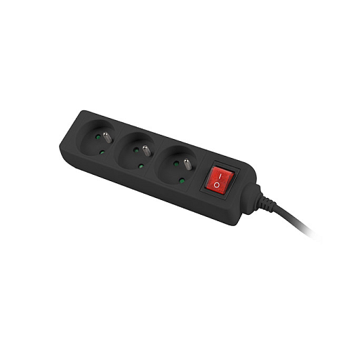 Lanberg PS1-03E-0150-BK Verlängerungskabel 1,5 m 3 AC-Ausgänge Drinnen Schwarz