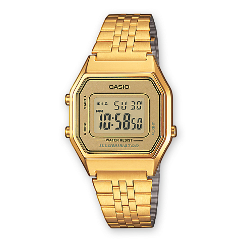 Casio LA680WEGA-9ER Uhr Armbanduhr Weiblich Elektronisch Gold