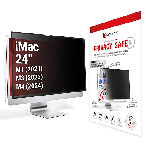 Displex PRIVACY SAFE Magnetischer 2-Wege Blickschutzfilter für Apple iMac 24" M1 (2021)/ M3 (2023)/ M4 (2024)