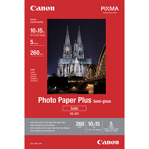 Canon SG-201 Fotopapier Plus Seidenglanz 10 x 15 cm – 5 Blatt
