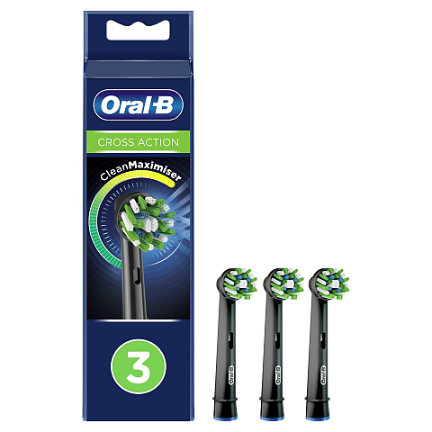 Oral-B CrossAction 80339540 Elektrischer Zahnbürstenkopf 3 Stück(e) Schwarz