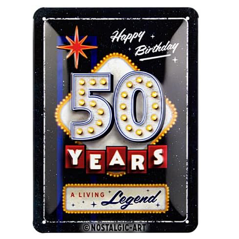Nostalgic Art Schild 50 Years Birthday Dekoratives Schild & Tafel für drinnen Metall Mehrfarbig