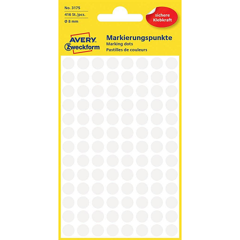 Avery Markierungspunkte, weiß, permanent
