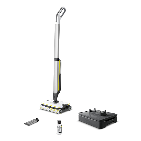 Kärcher FC 7 CORDLESS Elektrischer Besen Akku Trocken&Nass Beutellos Schwarz, Weiß, Gelb 2,85 Ah