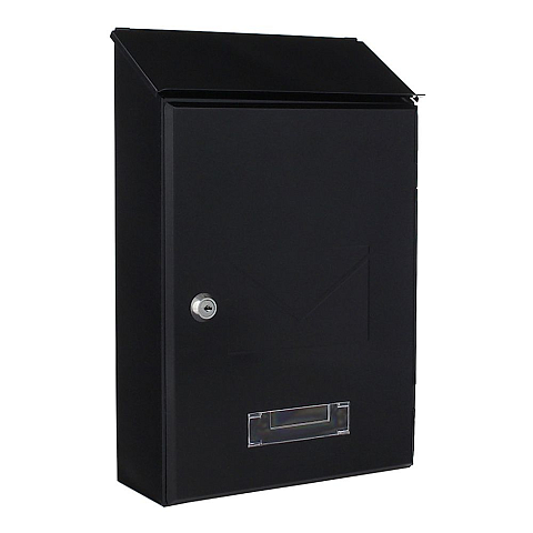 Rottner T02938 Briefkasten Schwarz Wandmontierter Briefkasten Stahl