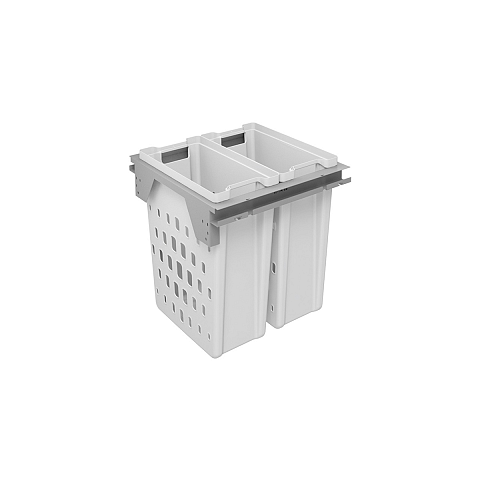 Hettich 9207636 Wäschekorb 40 l Kunststoff Silber