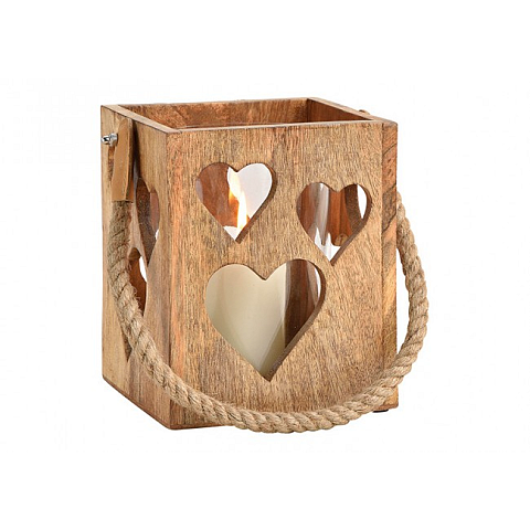 G. Wurm 10055974 Kerzenständer Glas, Holz Holz