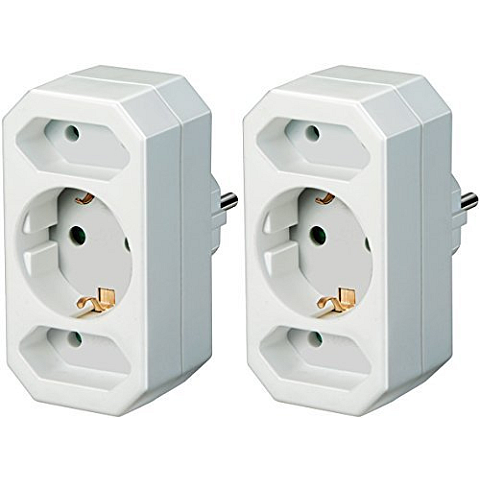Brennenstuhl BRENN-1508050 Netzstecker-Adapter Typ C (Euro-Stecker) Weiß