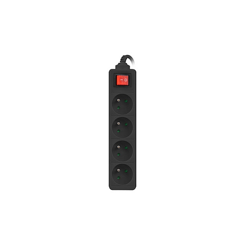 Lanberg PS1-04E-0150-BK Verlängerungskabel 1,5 m 4 AC-Ausgänge Drinnen Schwarz