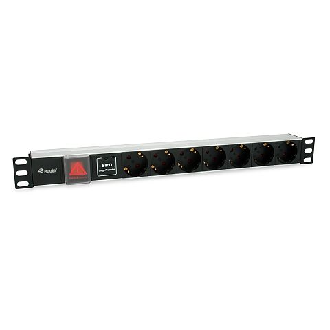 Equip 7-Outlet German Power Distribution Unit mit Surge Protection and Switch