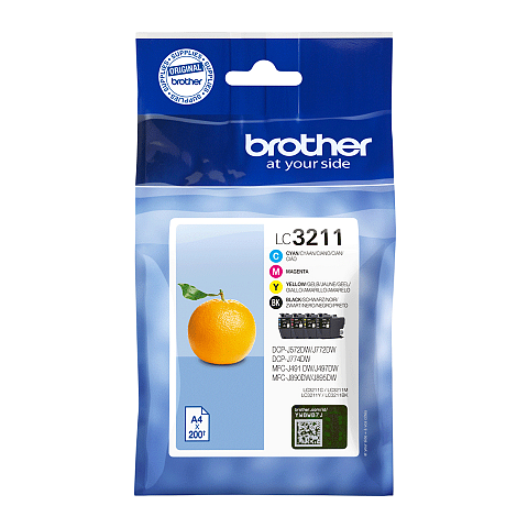 Brother LC3211VALDR Druckerpatrone 4 Stück(e) Original Schwarz, Cyan, Magenta, Gelb