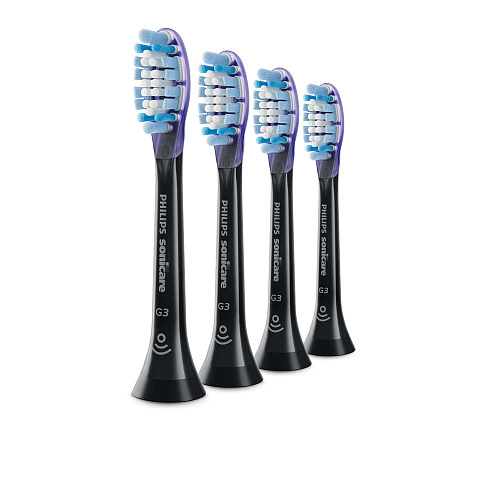 Philips G3 Premium Gum Care HX9054/33 4x Schwarze Bürstenköpfe für Schallzahnbürste
