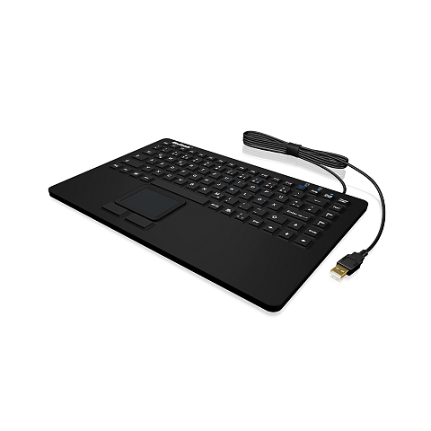 KeySonic KSK-5230 IN (DE) Industrie Tastatur, USB, Touchpad, schwarz, 2 Maustasten, wasserdicht IP68