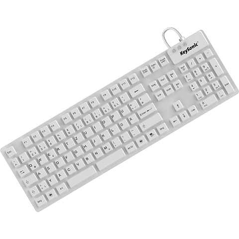 KeySonic KSK-8030 IN (DE) Industrietastatur, USB, wasserdicht IP 68, weiss