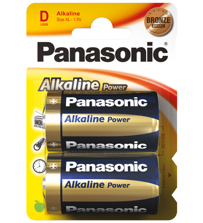 Goobay LR20 2-BL Panasonic Alkaline Power Einwegbatterie D Alkali