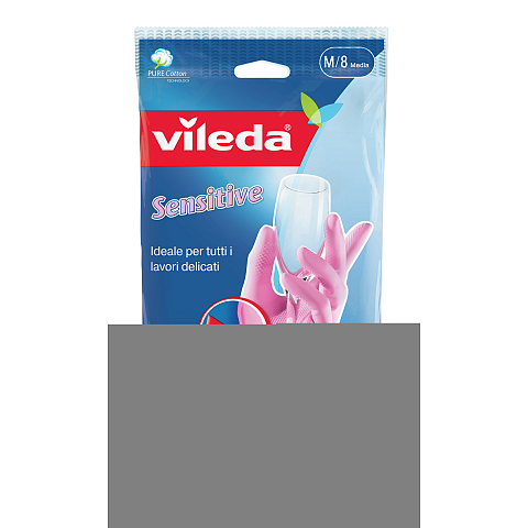 Vileda Sensitive Haushaltshandschuhe Pink Baumwolle, Latex 1 Stück(e)