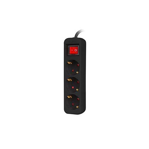 Lanberg PS1-03F-0150-BK Verlängerungskabel 1,5 m 3 AC-Ausgänge Drinnen Schwarz