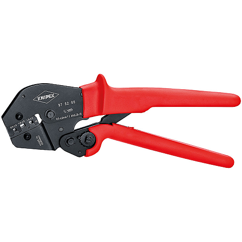 Knipex 97 52 05 Kabel-Crimper Crimpwerkzeug Schwarz, Rot