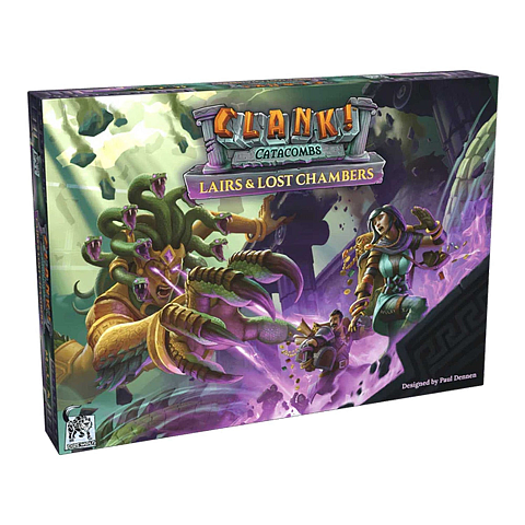 Asmodee Clank!: Catacombs - Lairs & Lost Chambers Delve deeper than ever before in CLANK! Catacombs: Lairs & Lost Chambers!Strange sounds have been heard beneath the catacombs…Brave the lairs of the enigmatic Sphinx, the petrifying Medusa, or the formidable Living Statues. Discover lost chambers, each with a unique power found nowhere else in the dungeon.Collect trophies of your adventures to help your legend grow! New mysteries and new dangers await in CLANK! Catacombs: Lairs & Lost Chambers! Kartenspiel