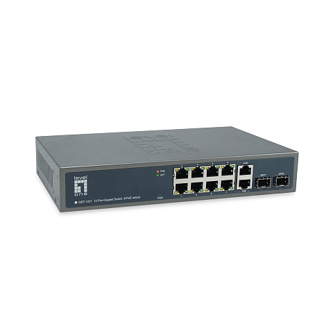 LevelOne GEP-1221 Netzwerk-Switch Unmanaged Gigabit Ethernet (10/100/1000) Power over Ethernet (PoE) Schwarz