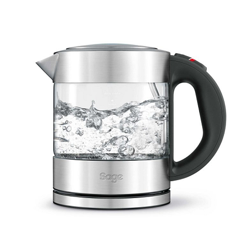 Sage the Compact Kettle Pure Wasserkocher 1 l 2400 W Schwarz, Silber, Transparent