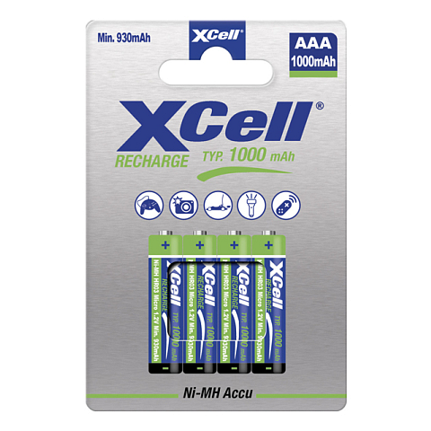 XCell X1000 Micro AAA Akku 4er Blister