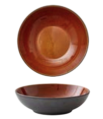 BITZ 11195 Speiseschüssel Pasta-Schüssel Rund Steingut Bernstein, Schwarz 6 Stück(e)