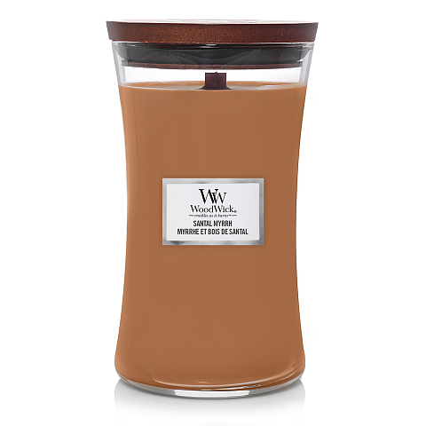 WoodWick Santal Myrrh Wachskerze Zylinder Bernstein, Zitrone, Holz Braun 1 Stück(e)
