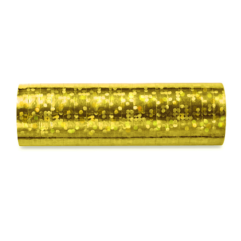 PartyDeco Holografische Serpentinen, gold, 3,8m