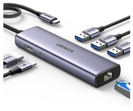 Ugreen 15598 Schnittstellen-Hub USB 3.2 Gen 1 (3.1 Gen 1) Type-C 5000 Mbit/s Silber